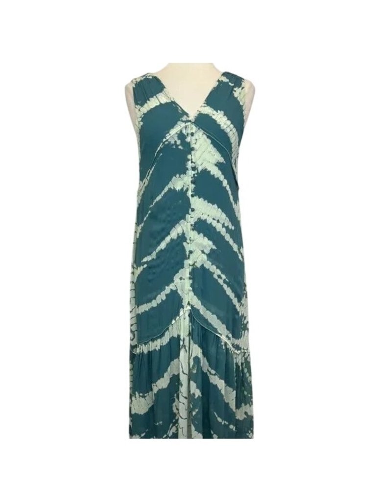 Young Fabulous & Broke Raquel Teal Green Tie Dye Sleeveless Maxi Dress